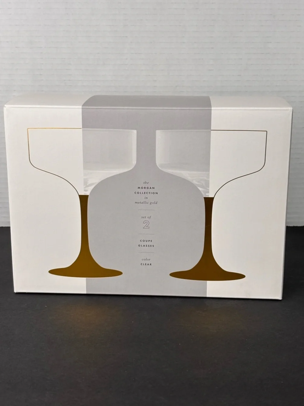 Anthropologie NIB 2 Pack Zaza Honey Luster Stemless Martini Glasses Iridescent